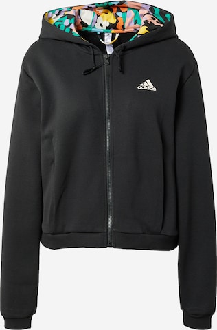 ADIDAS SPORTSWEAR Sports sweat jacket in Black: front