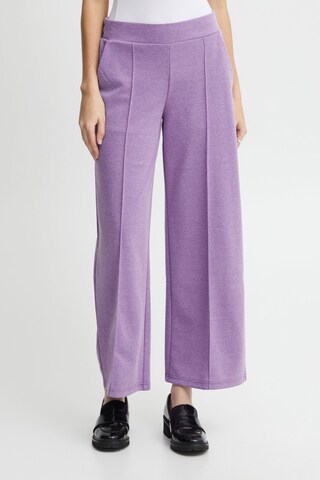 Wide leg Pantaloni con piega frontale 'Kate' di ICHI in lilla: frontale