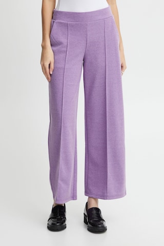 ICHI Wide leg Pants 'Kate' in Purple: front