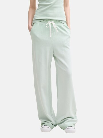 TOM TAILOR DENIM Wide leg Broek in Groen: voorkant