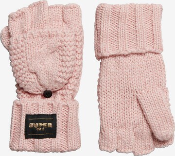 Superdry Full Finger Gloves in Pink: front