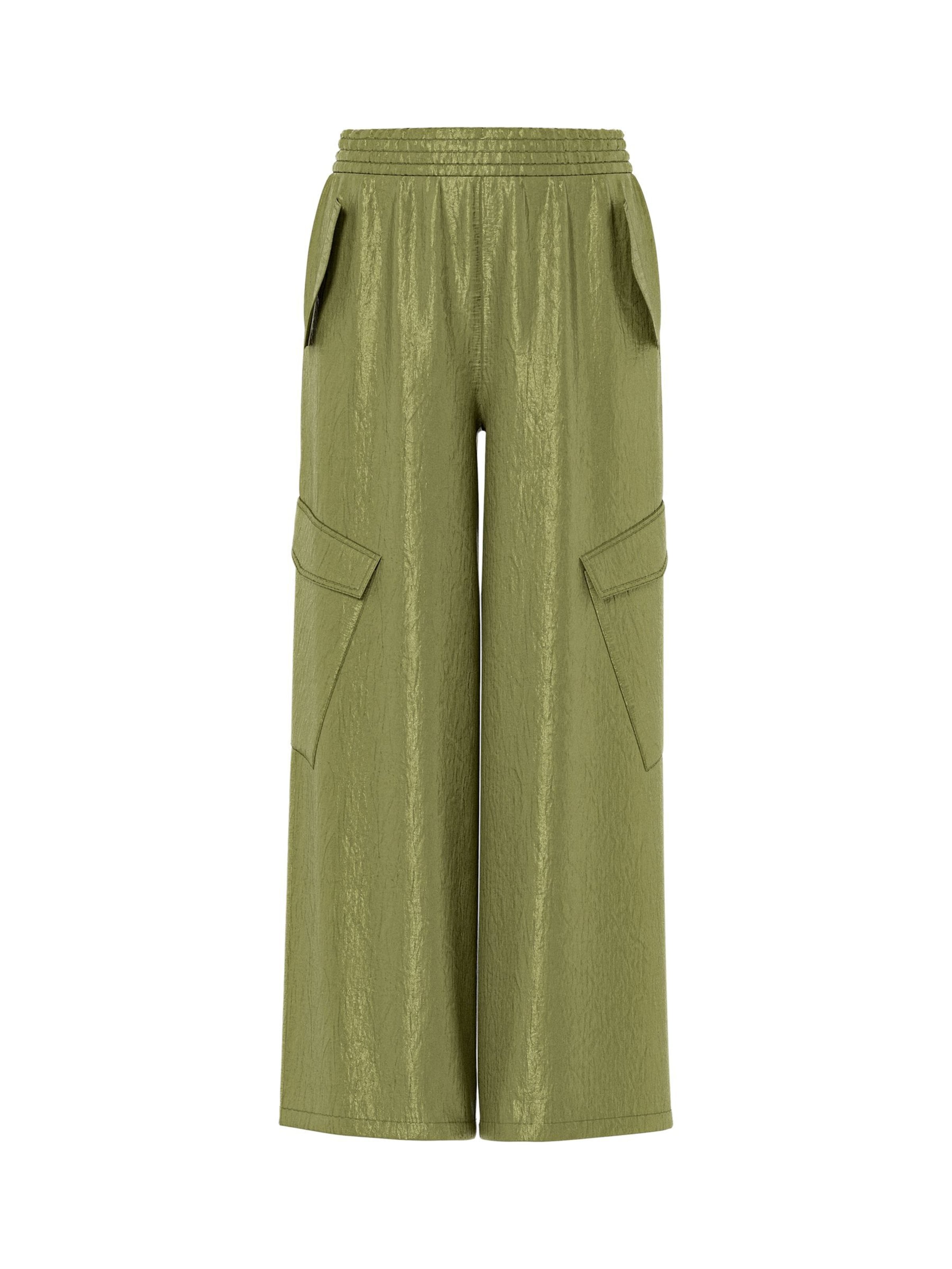 Wide leg Pantaloni cargo 'Alanis' di HYPEDROP in verde: frontale