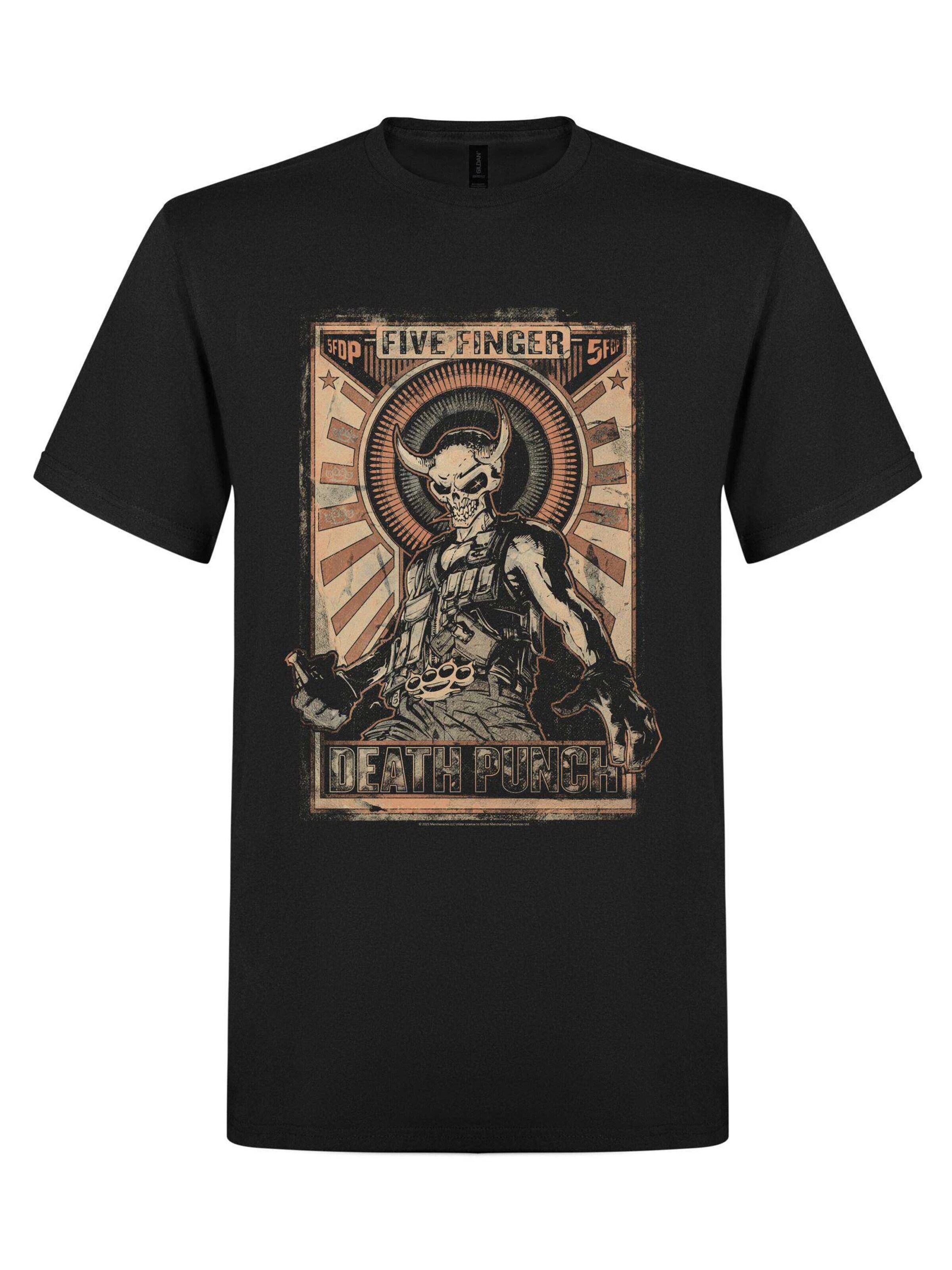Five Finger Death Punch Shirt 'Five Finger Death Punch Mercenary T-Shirt' in Zwart: voorkant