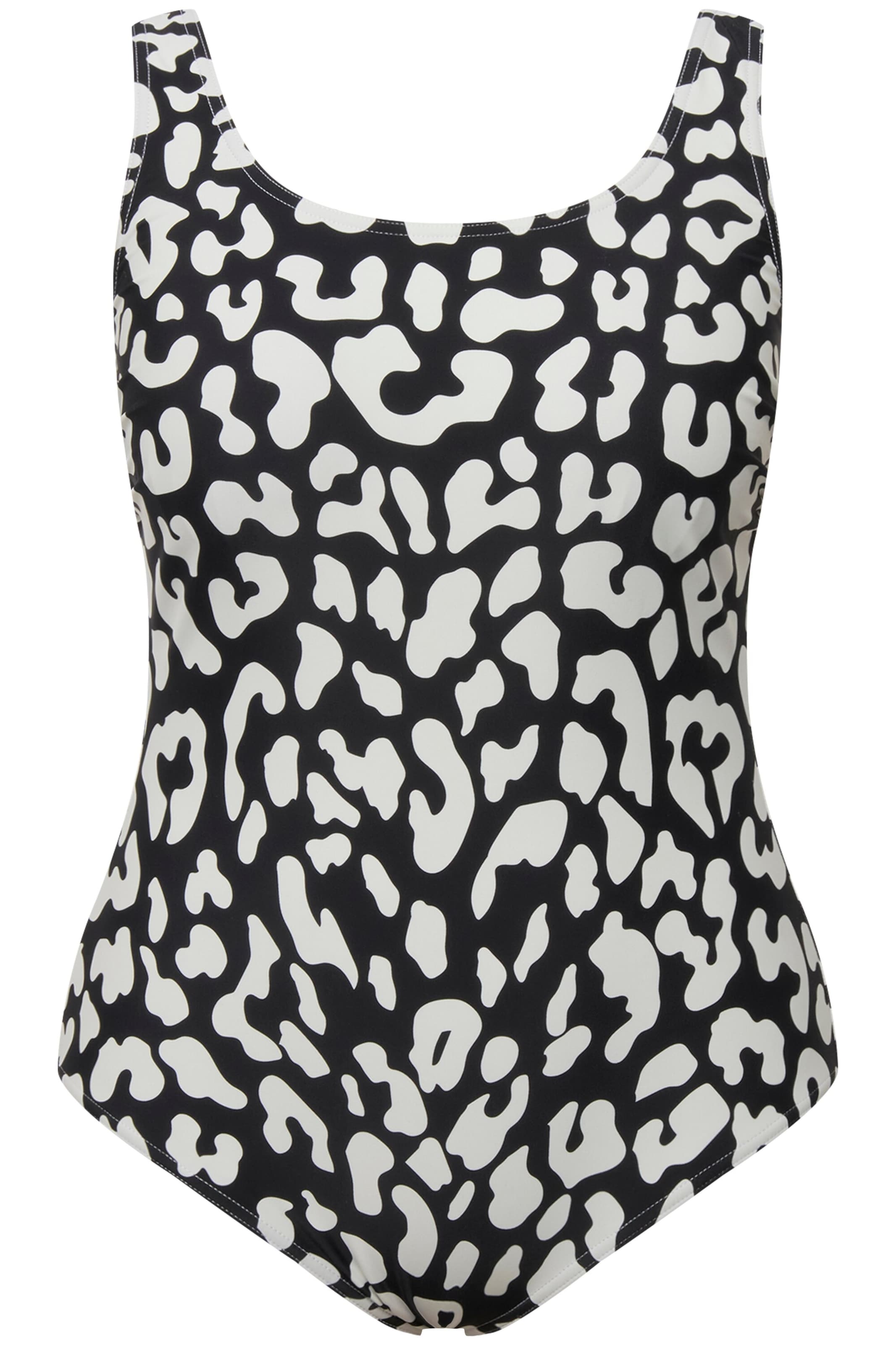 Ulla Popken Badeanzug in Schwarz: Vorderseite