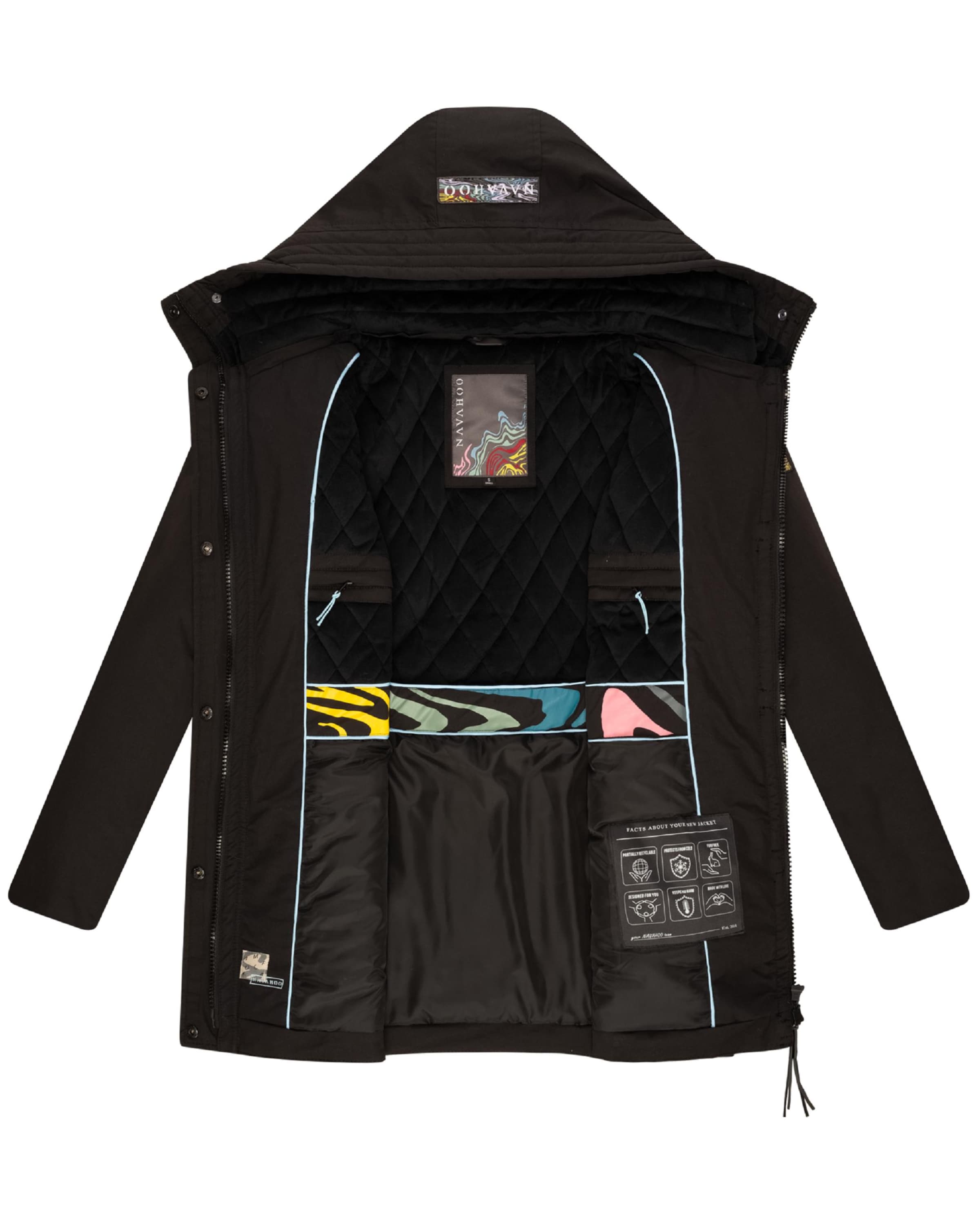 melns NAVAHOO Ziemas parka