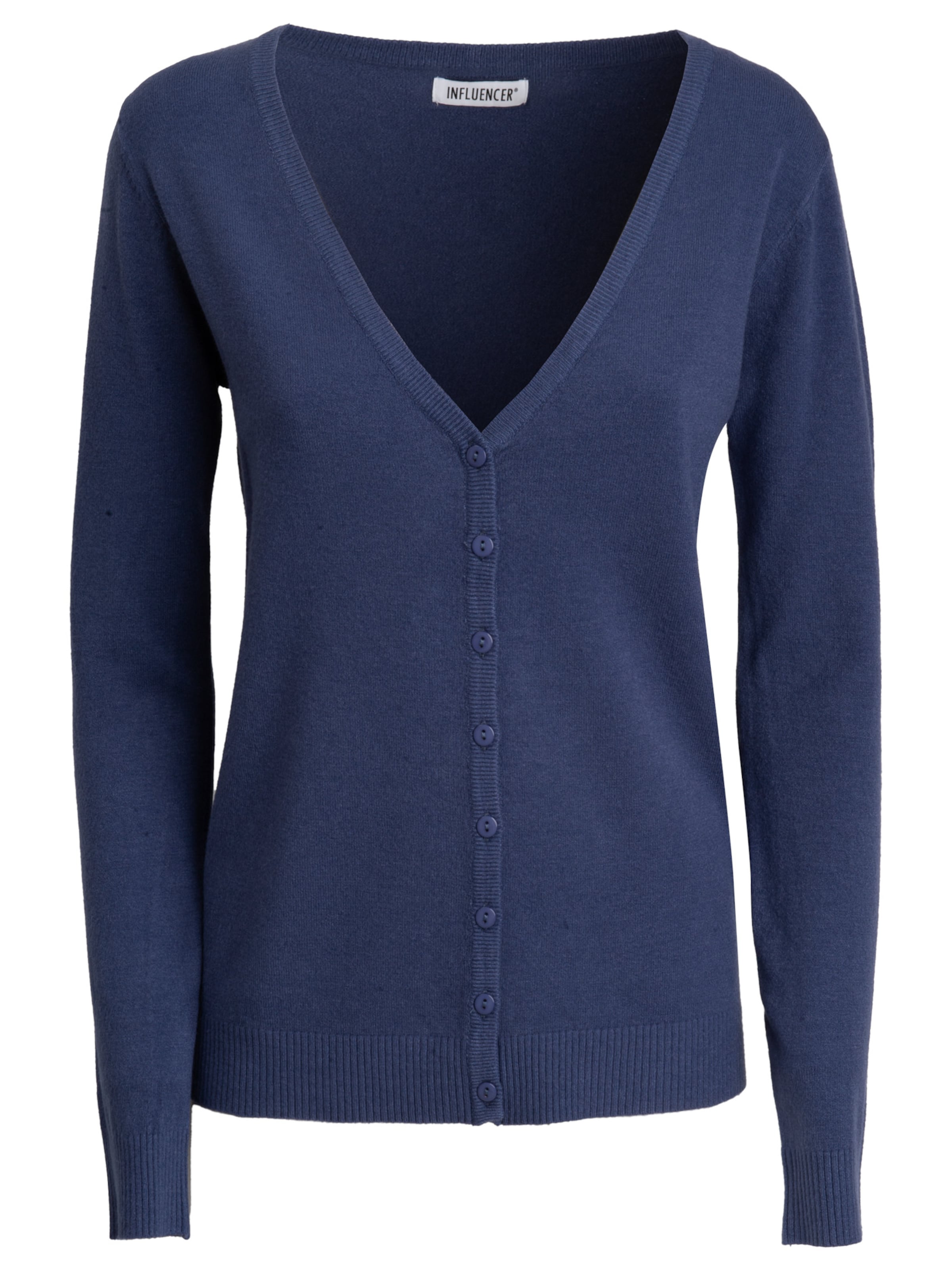 Influencer Knit Cardigan in Blue: front