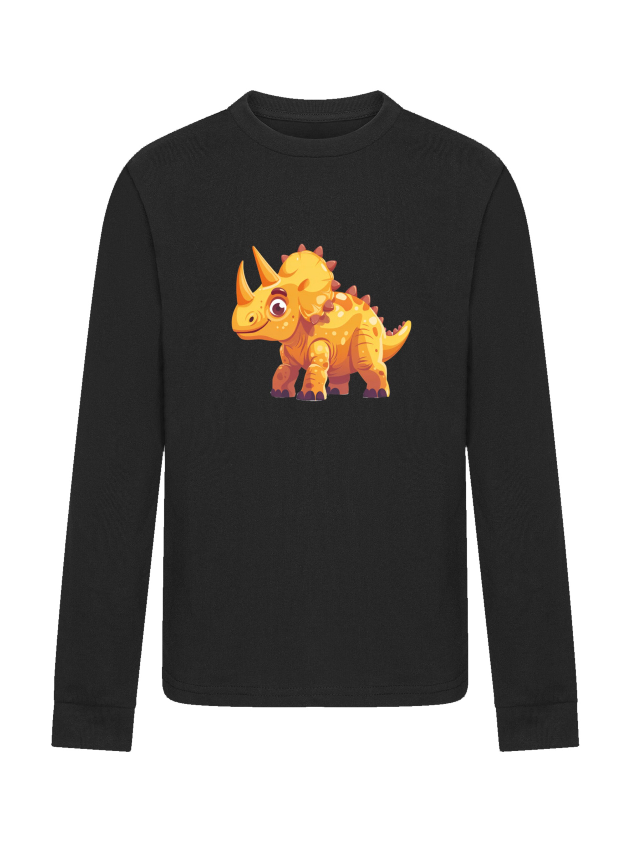 T-Shirt 'Süßer Triceratops Dinosaurier' F4NT4STIC en noir : devant