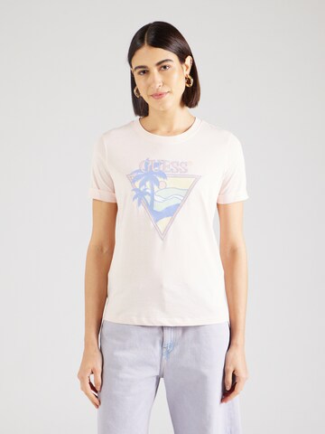 T-shirt GUESS en rose : devant