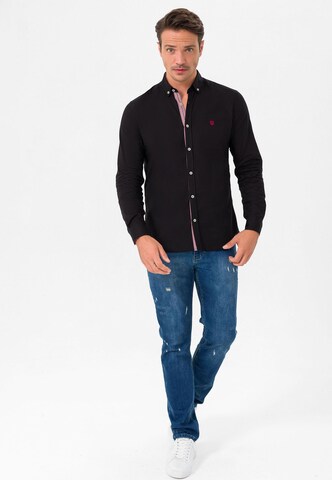 Jimmy Sanders Slim fit Button Up Shirt in Black