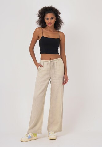 FRESHLIONS Wide Leg Stoffhose 'Livia' in Beige