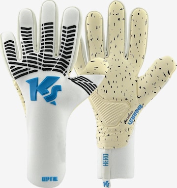 KEEPERsport Athletic Gloves in White: front