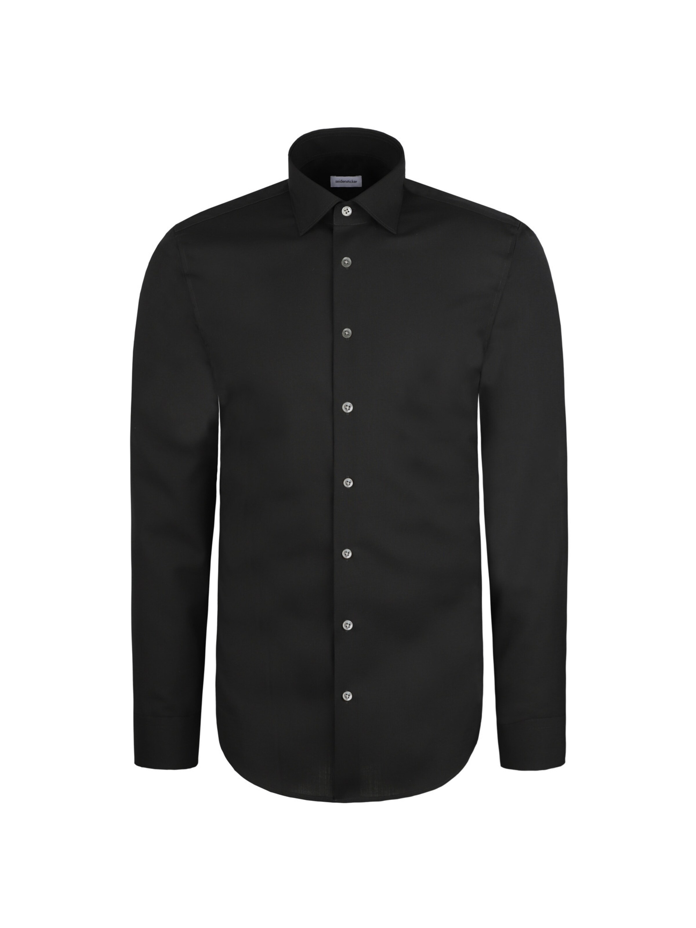SEIDENSTICKER Regular Fit Hemd in Schwarz: Vorderseite