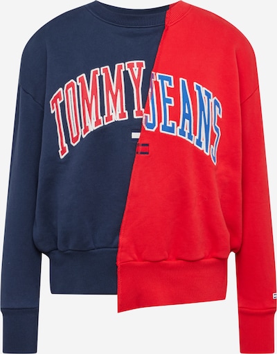 Megztinis be užsegimo iš Tommy Jeans, spalva – tamsiai mėlyna / tamsiai mėlyna / raudona / balta, Prekių apžvalga