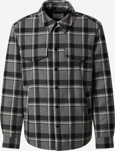 DAN FOX APPAREL Jacke 'Carlos' in grau / schwarz / weiß, Produktansicht