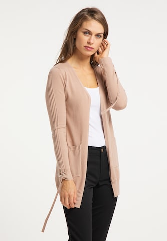 usha BLACK LABEL Gebreid vest in Beige: voorkant