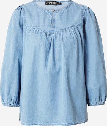 SOAKED IN LUXURY Bluse in Blau: predná strana