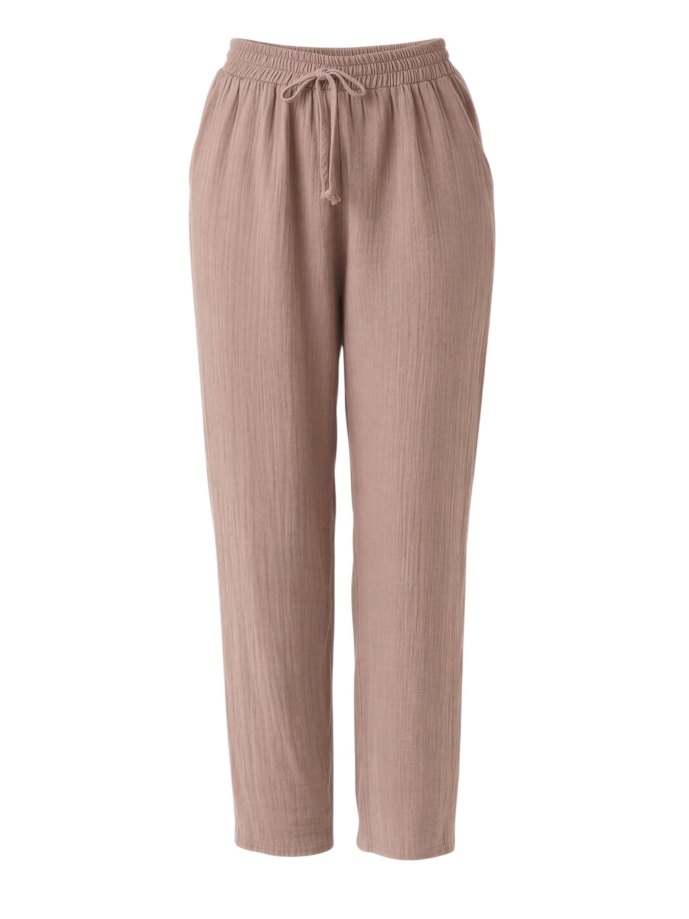 WENOR Wide Leg Hose 'Eluna'‌‌‌ in Beige: Vorderseite