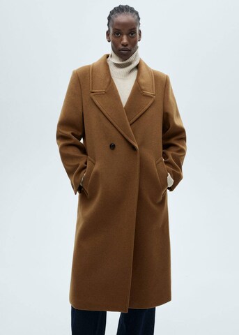 MANGO Between-Seasons Coat 'Eye' in Brown: front