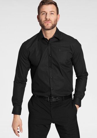 Bruno Banani Slim Fit Businesshemd in Schwarz: Vorderseite