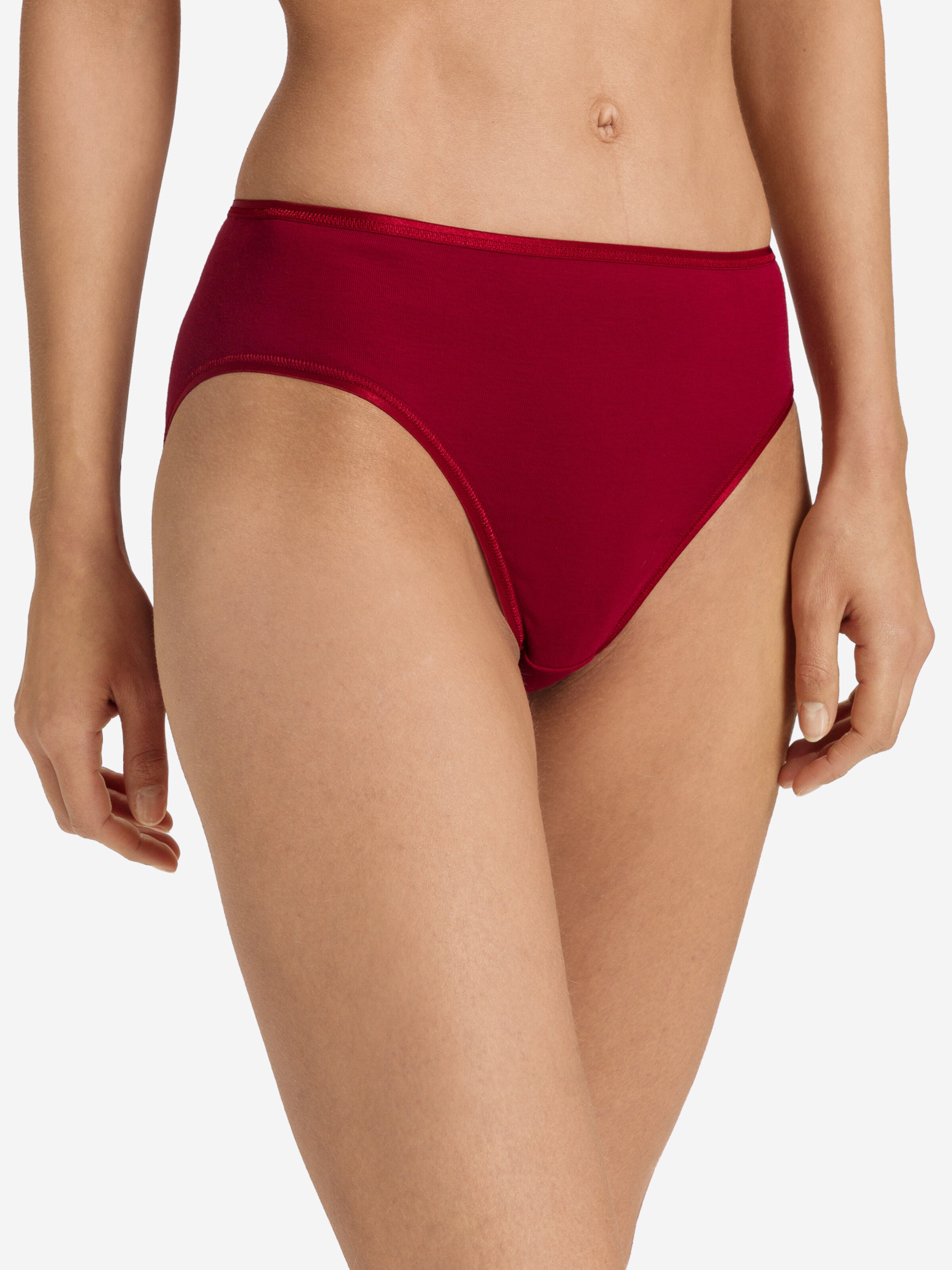 Slip ' Cotton Seamless ' Hanro en rouge : devant