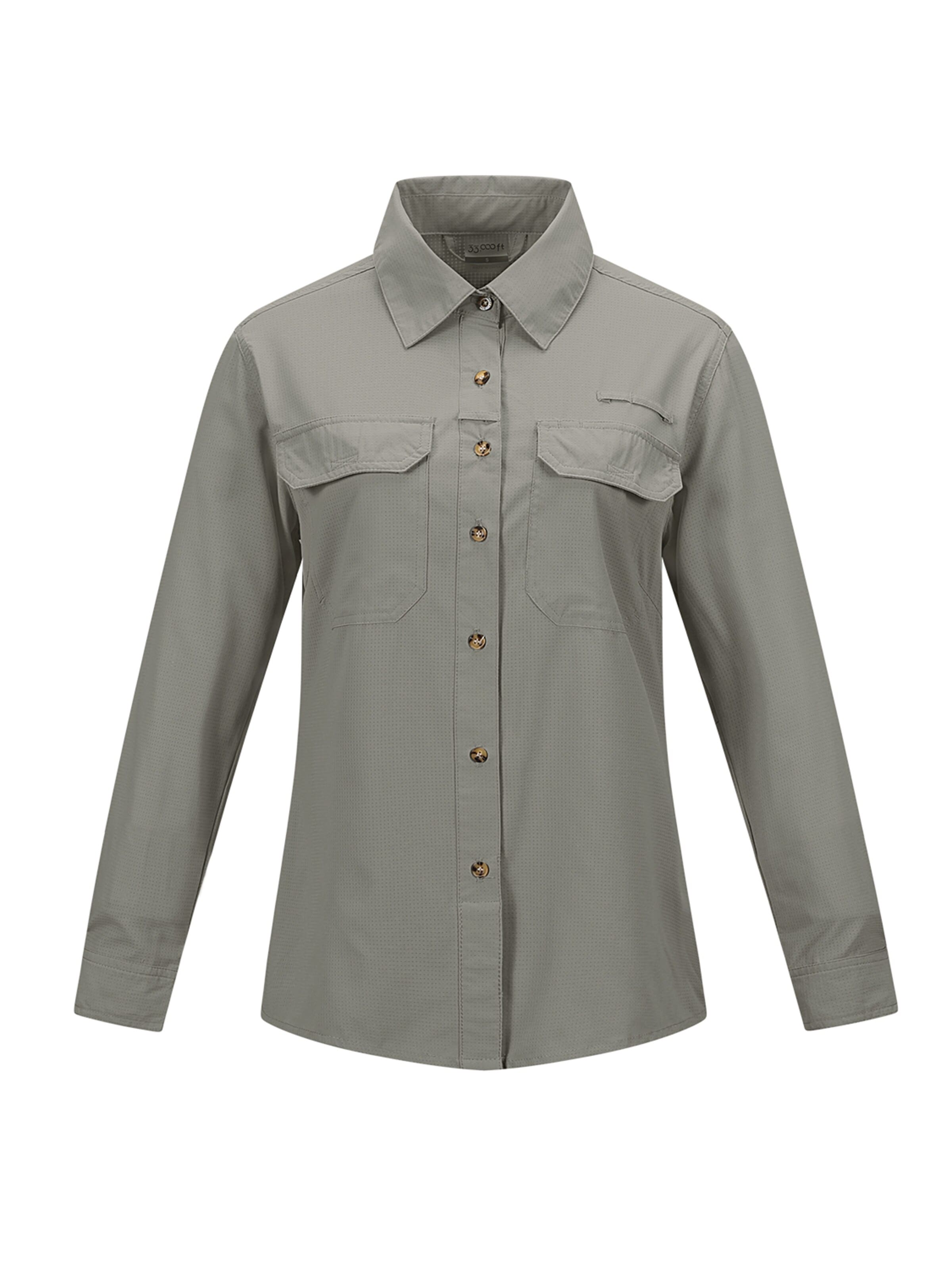 33,000ft Funktionsbluse '33,000ft Women's Hiking Long Sleeve Shirts'‌‌‌‌‌‌‌‌‌ in Grün: Vorderseite