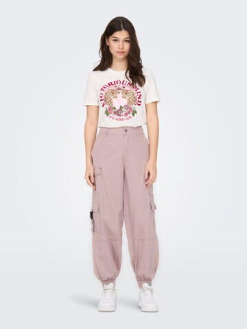 ONLY Tapered Cargo Pants 'STINE' in Pink