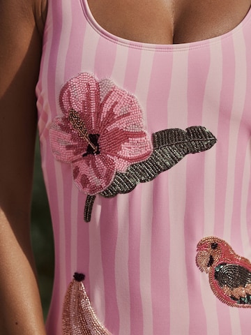 Next Bustier Badeanzug in Pink