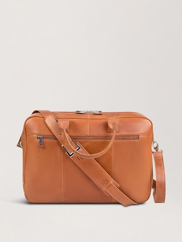 NEGOTIA Leather Laptoptas 'Orden' in Bruin