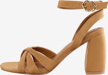 love & roses Strap Sandals in Brown: front