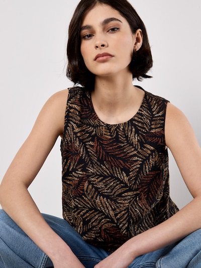 Apricot T-shirt en or / noir, Vue avec produit
