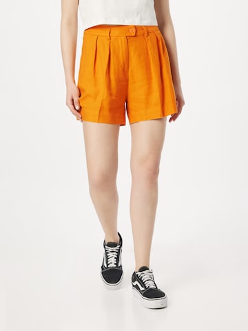 Sisley Wide leg Παντελόνι πλισέ σε πορτοκαλί: μπροστά
