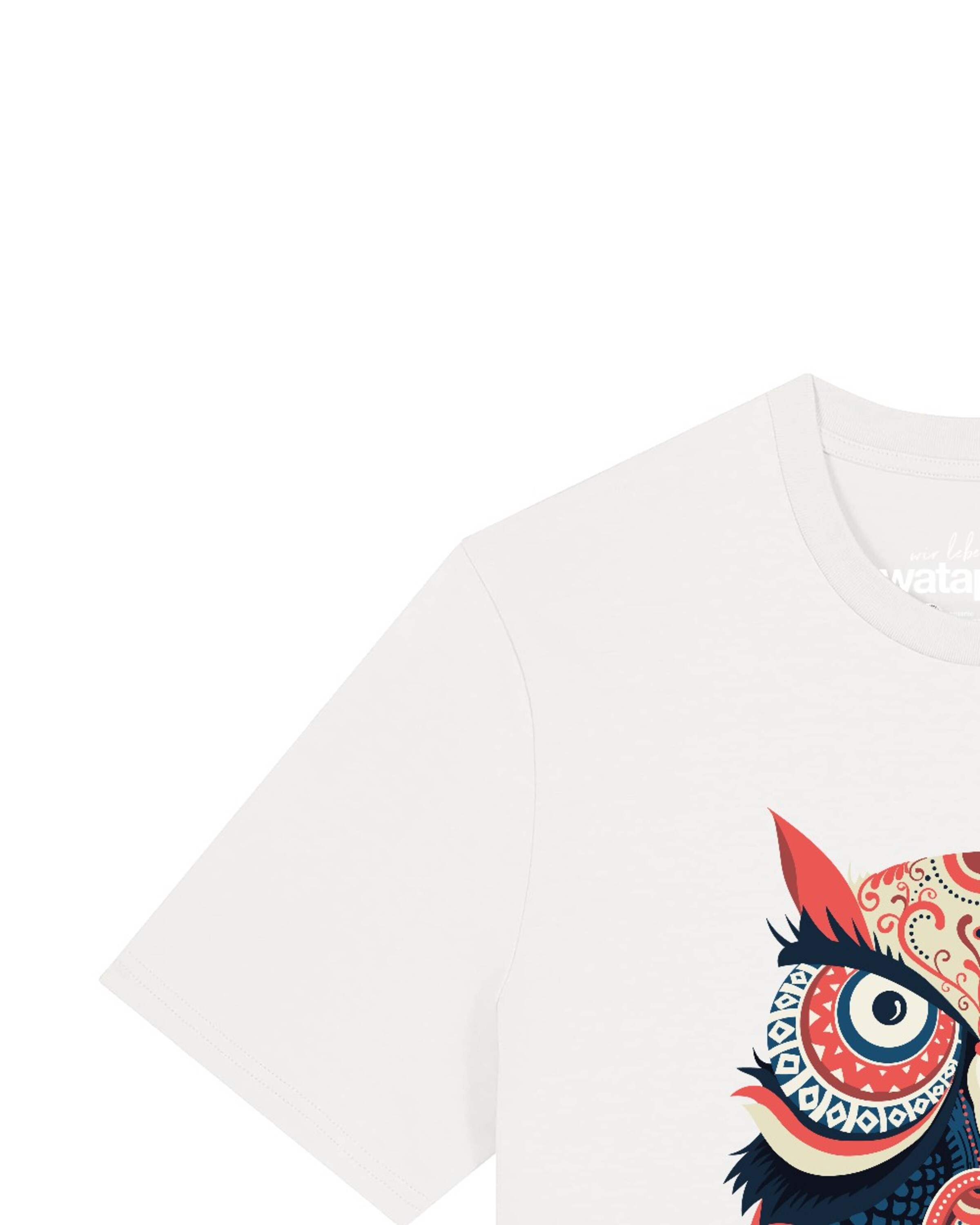 Maglietta 'Colorful Owl' di Watapparel in bianco