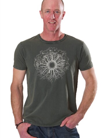 Life-Tree Shirt 'Fairwear Organic  WoodenIris' in Green: front