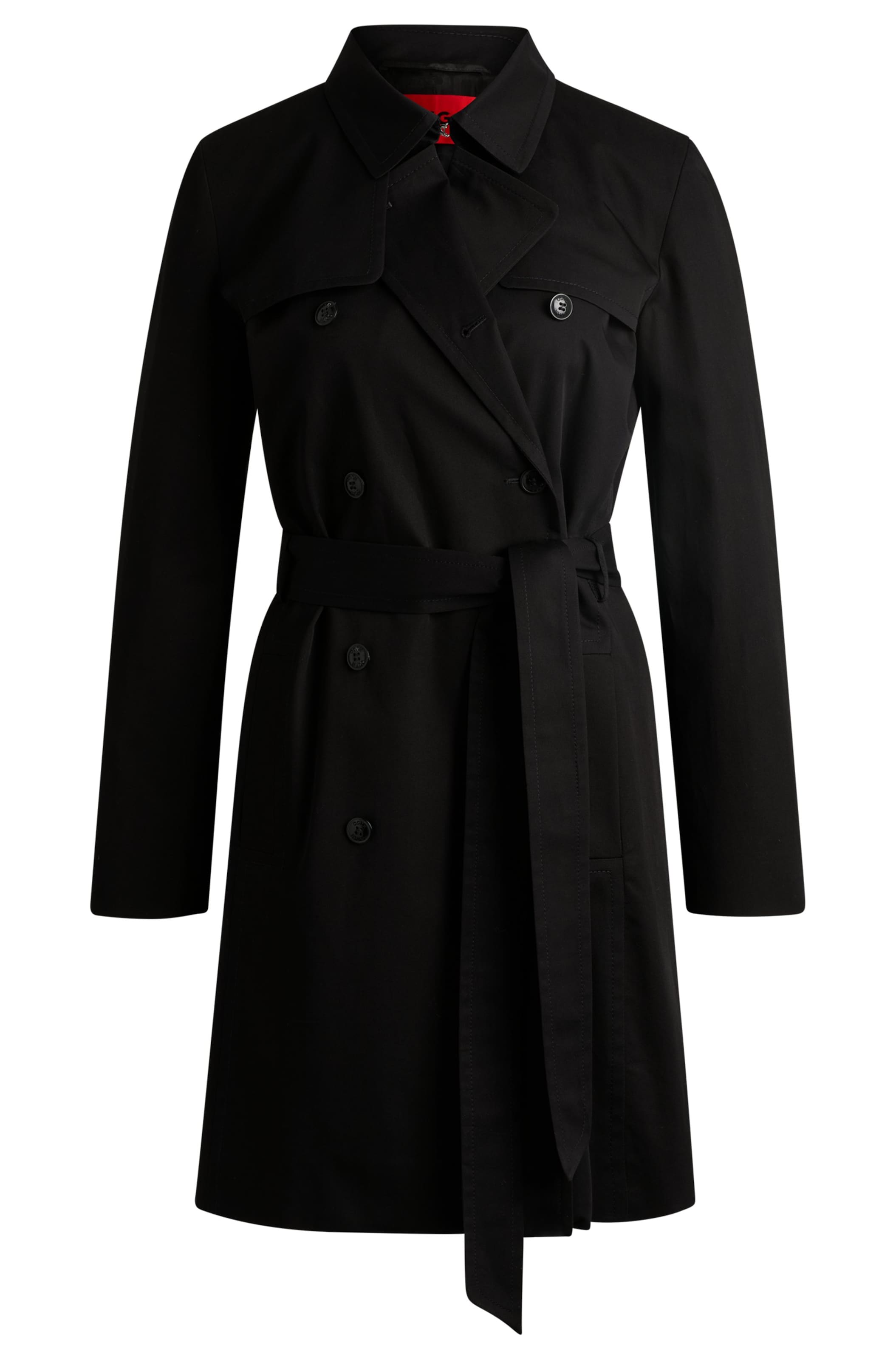 HUGO - Sobretudo meia-estação &#x27;Makares-1&#x27; em preto: frente