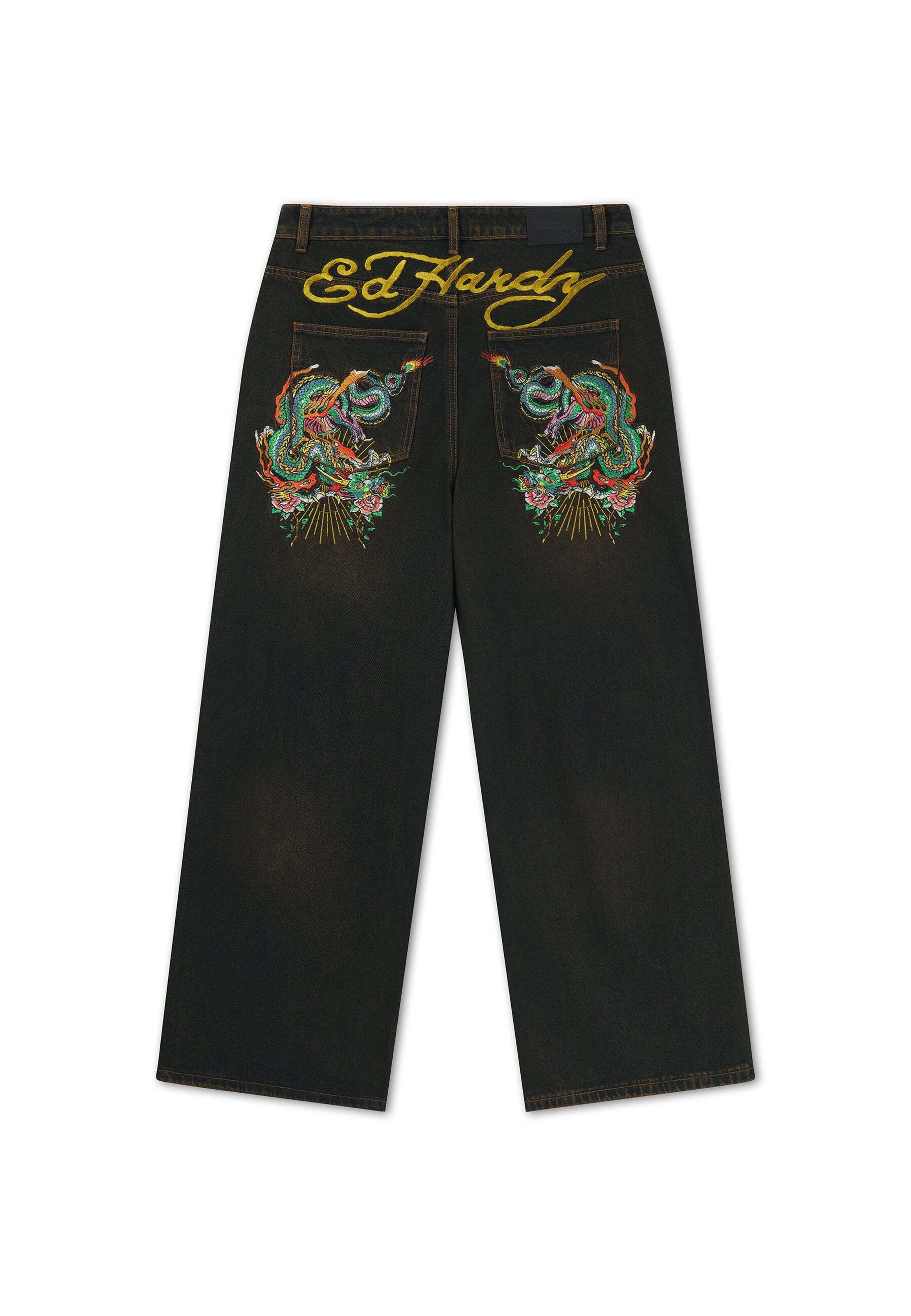 Ed Hardy Loosefit Džíny – černá