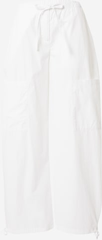 Loosefit Pantalon WEEKDAY en blanc : devant