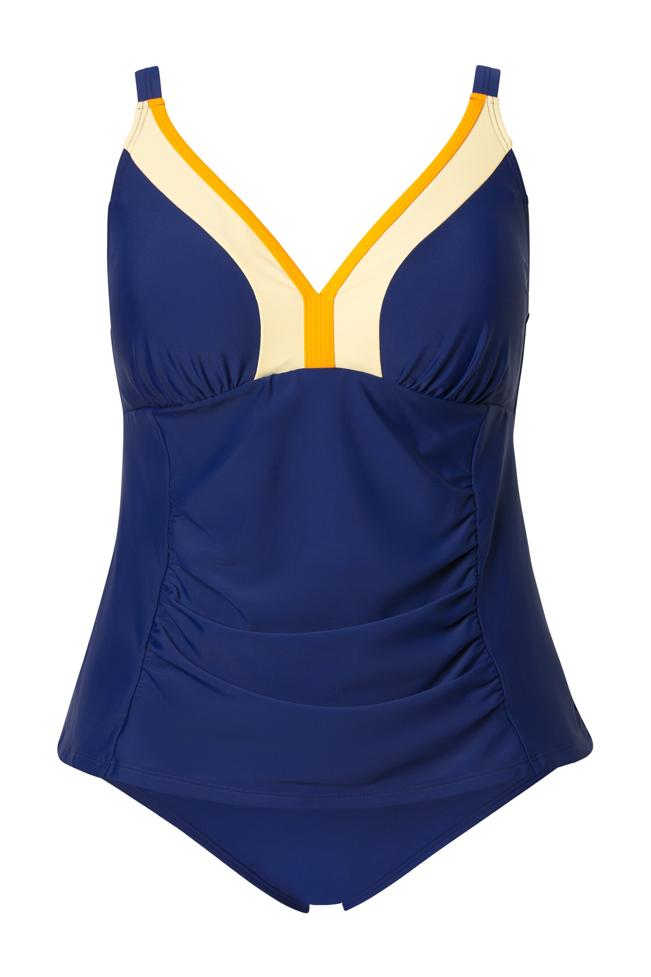 Ulla Popken T-Shirt Badeanzug in Blau: Vorderseite