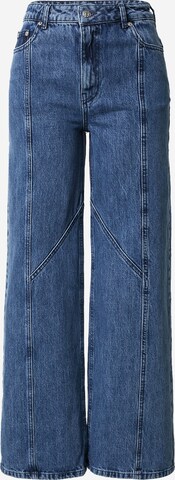 Wide Leg Jean NA-KD en bleu : devant