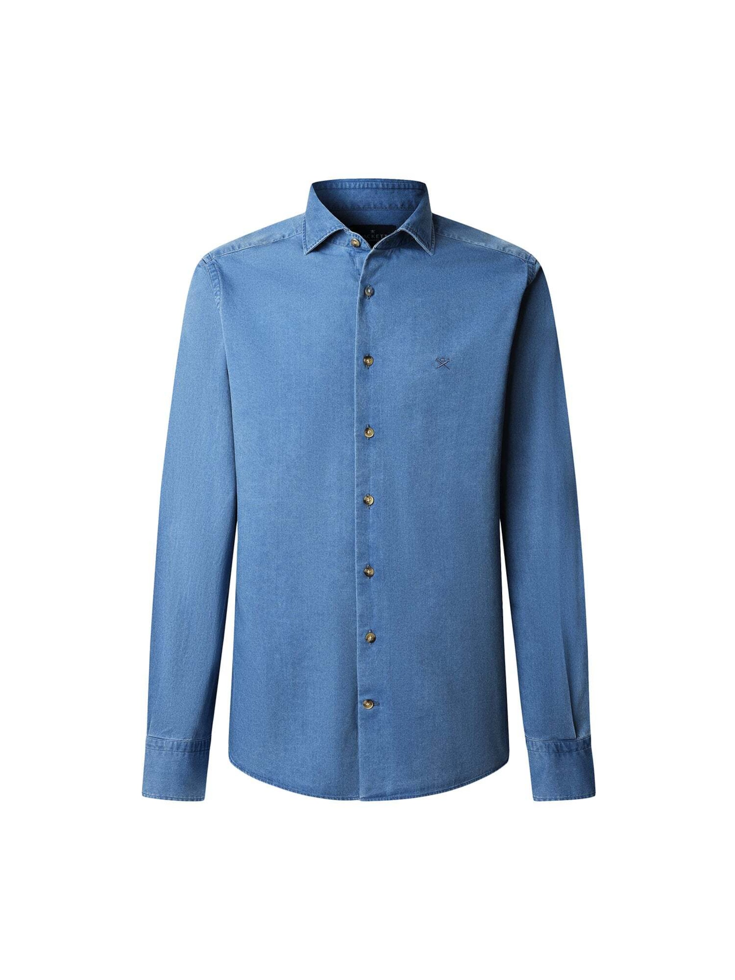 Hackett London Regular Fit Hemd 'Ess' in Blau: Vorderseite