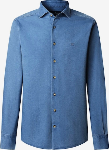 Coupe regular Chemise 'Ess' Hackett London en bleu : devant