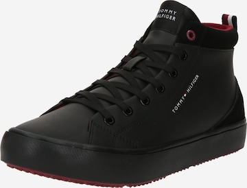 TOMMY HILFIGER High-Top Sneakers in Black: front