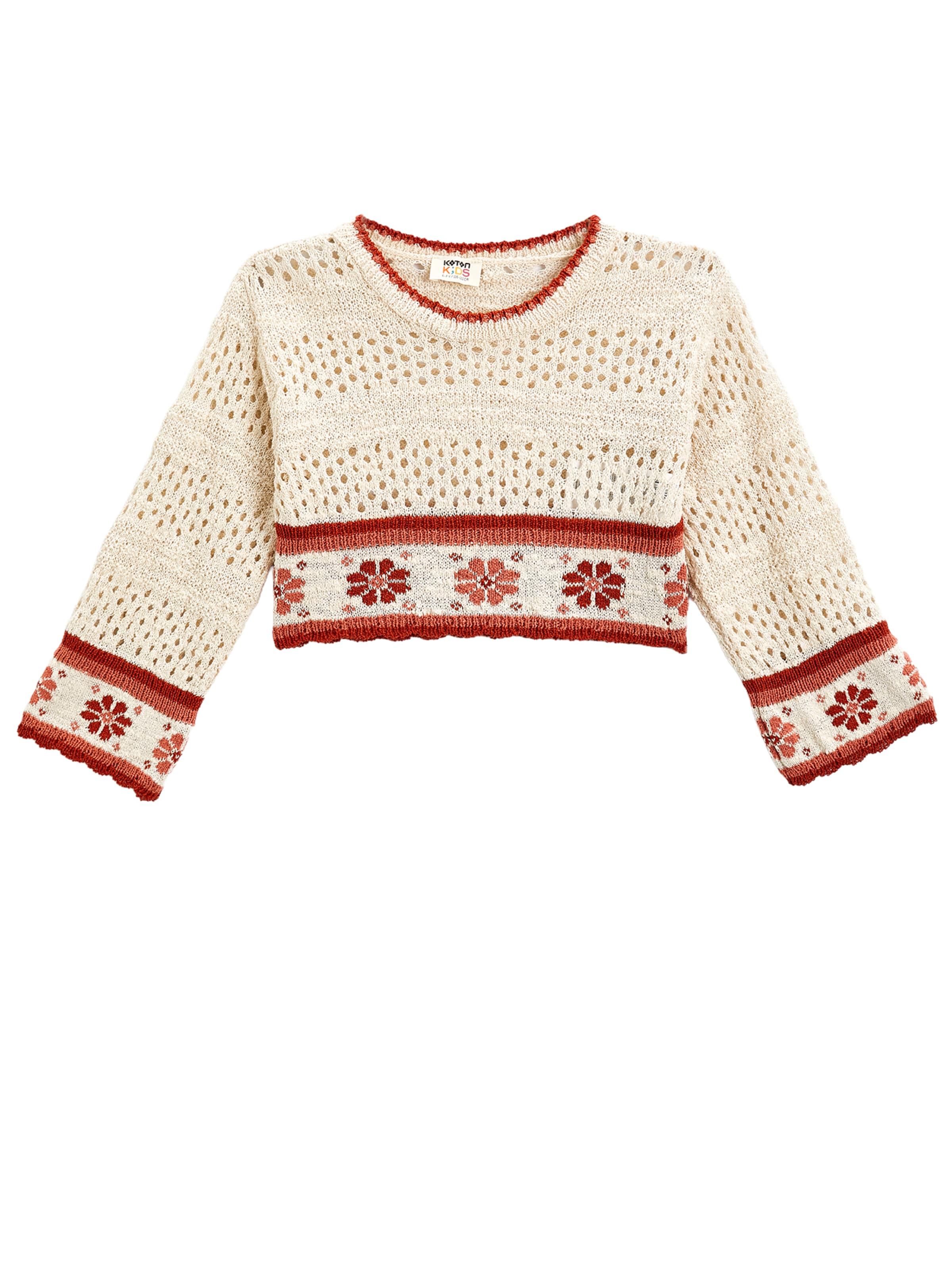 Koton Trui 'Ajour' in Beige: voorkant