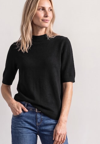 STREET ONE Kurzarm Pullover mit Turtle Neck in Schwarz: Vorderseite