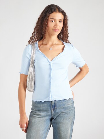 T-shirt QS en bleu : devant