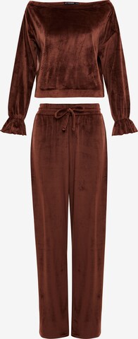 Threadbare Loungewear in Brown: front
