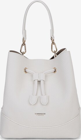 Borsa a mano 'Borsa a Mano Donna Vegan Leather con Coulisse e Tracolla Rimovibile' di Diana&Co. in bianco: frontale