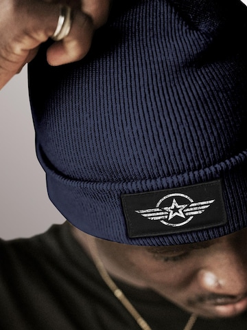 Neverless Beanie 'Airforce Wings' in Blue