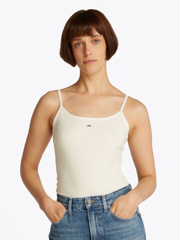Top 'Essential' di Tommy Jeans in bianco: frontale
