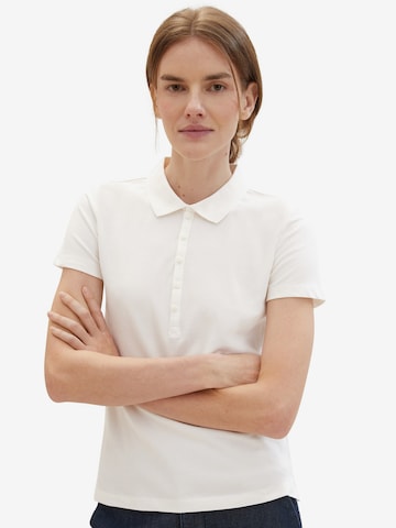 TOM TAILOR Poloshirt in Weiß: predná strana