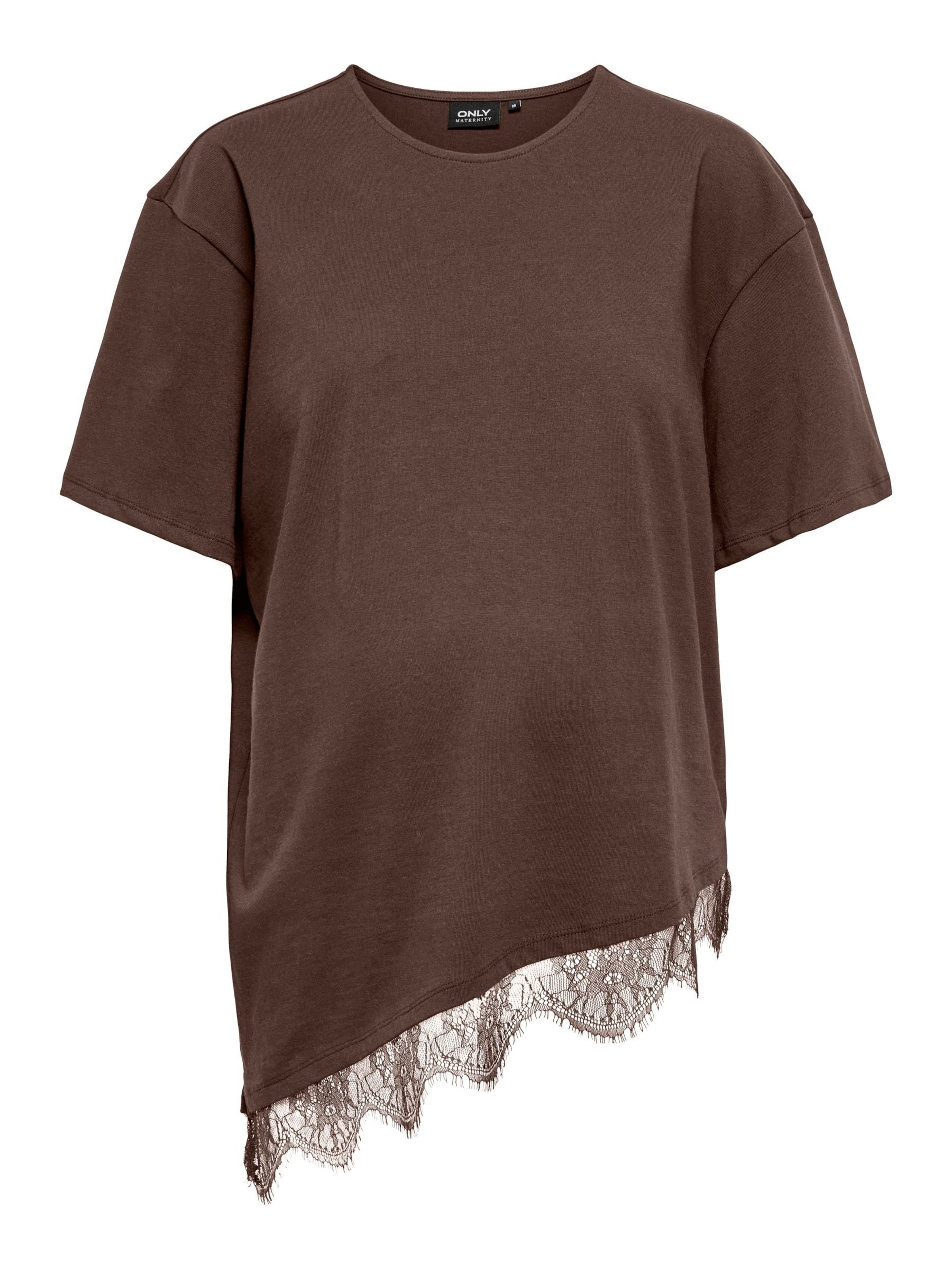 Only Maternity T-Shirt 'OLMCast' in Braun: Vorderseite